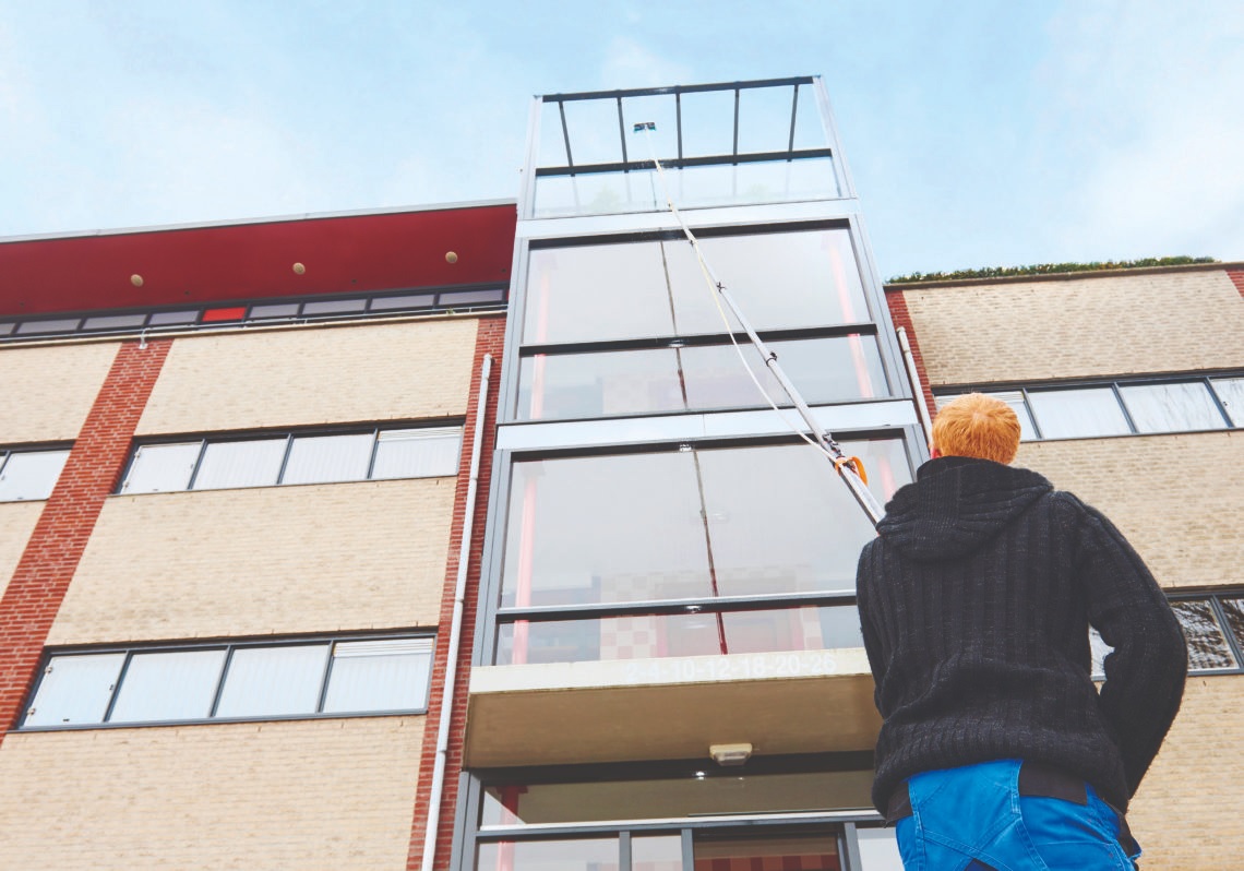 telescoop glasbewassing